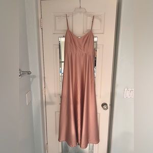 Show Me Your Mumu Bridesmaid Dress - Faith Maxi Dress ~ Rose Gold Luxe Satin